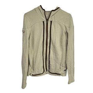 Mountain Hardwear Zip Hoodie Medium Khaki Organic Cotton Outdoor Gorpcore